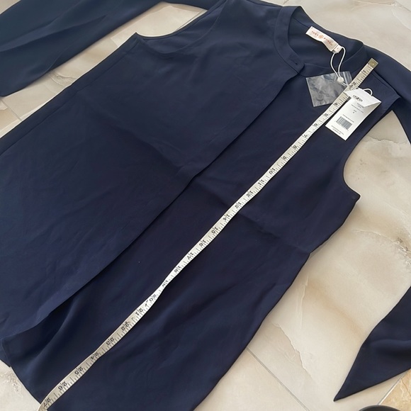 TORY BURCH - SLEEVELESS BOW BLOUSE - Navy Blue - NWT - Picture 7 of 11